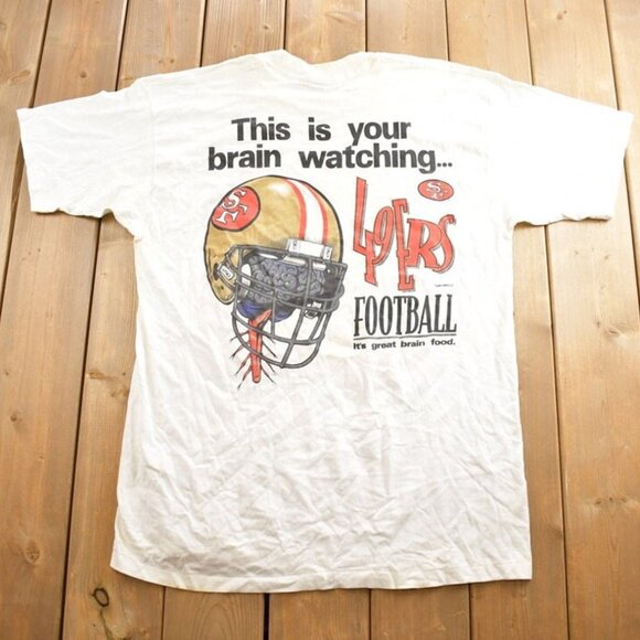 Vintage 1995 San Fransisco 49ers NFL Football Graphic Single Stitch Shirt retro - Picture 1 of 2